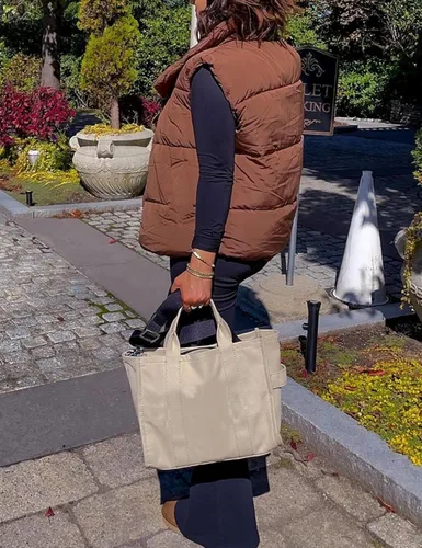 Vista 7 de Himosyber Chaleco acolchado para mujer, sin mangas, casual, para invierno, cálido, ligero, con cuello alto