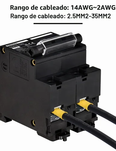 Vista 7 de DIHOOL Disyuntor DC Interruptor de desconexión solar de 100 amperios 2p 1000V para PV, UPS, batería de RV, montaje en carril DIN..