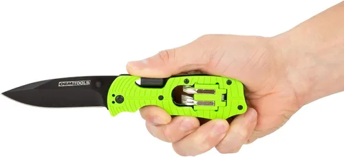 Vista 7 de OEMTOOLS 25541 Cut and Drive Multi Tool, Gifts for Men, Dad Gifts, Drop Point Knife, Screwdriver, Bit Set, Ruler, and Bottle Opener, EDC