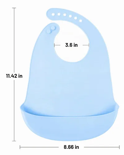 Vista 2 de Baberos de silicona para bebés, 4 piezas ajustables para niñas y niños