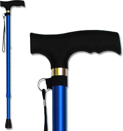 Vista 9 de RMS Bastón para caminar – Bastón ajustable – Bastón de aluminio ligero con mango ergonómico y correa para la muñeca – Ayuda ideal para la vida
