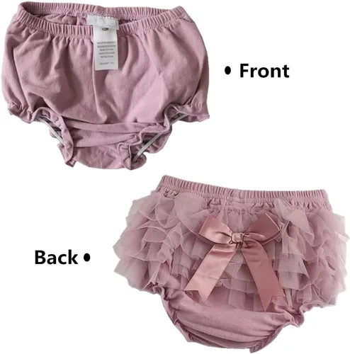 Vista 2 de Pantalones cortos Bloomers para bebé, de tul con volantes, trajes de encaje