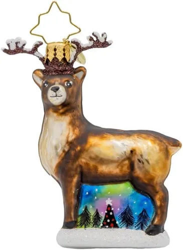 Vista 7 de Adorno de árbol de Navidad de vidrio europeo hecho a mano de Christopher Radko, Una gran ayuda de mis amigos Gem