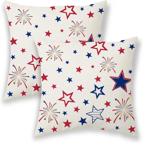 Vista 32 de Fundas de almohada de Navidad de 16 x 16 pulgadas, almohadas decorativas de Navidad con copos de nieve dorados, blancos y rojos para sofá, fundas
