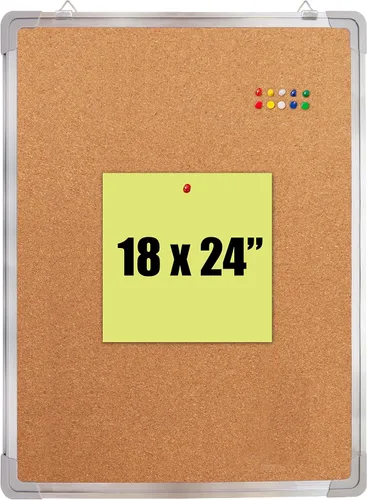 Vista 10 de Pizarrón de anuncios Thumb Tack Board, Pin Board for Wall, Corkboard Message Memo Notice Board with Hooks for Home, Office, Desk and Cubicle