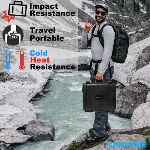 Vista 6 de Lekufee Funda rígida impermeable compatible con DJI Air 2S/2, Fly More Combo, DJI RC 2, RC N3/N2/N1 y accesorios (solo funda)
