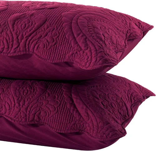 Vista 5 de BOSOWOS Juego de 2 fundas de almohada acolchadas de microfibra estándar, fundas de almohada suaves y transpirables con cierre de sobre