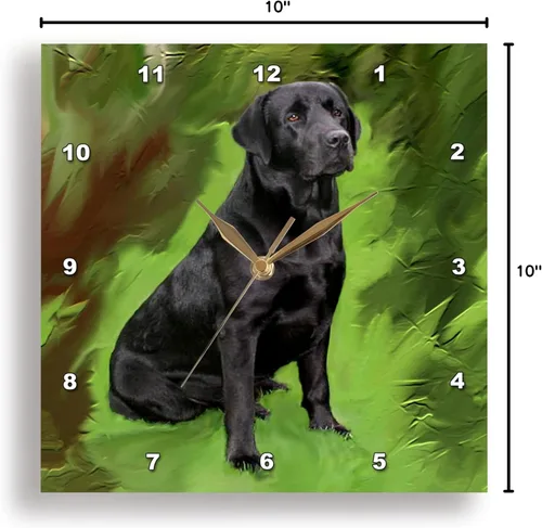 Vista 9 de 3drose Reloj de pared Black Labrador Retriever, 10 x 10 pulgadas