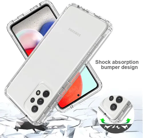 Vista 7 de Funda compatible con Galaxy A33 5G, Samsung A33 5G con protector de pantalla de vidrio templado, cuerpo completo, a prueba de golpes, transparente