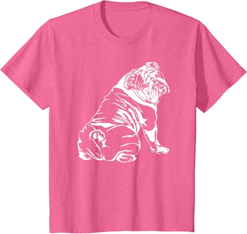 Vista 40 de Gracioso Bulldog Inglés playera perro Hund playera regalo, Azul (Heather blue)