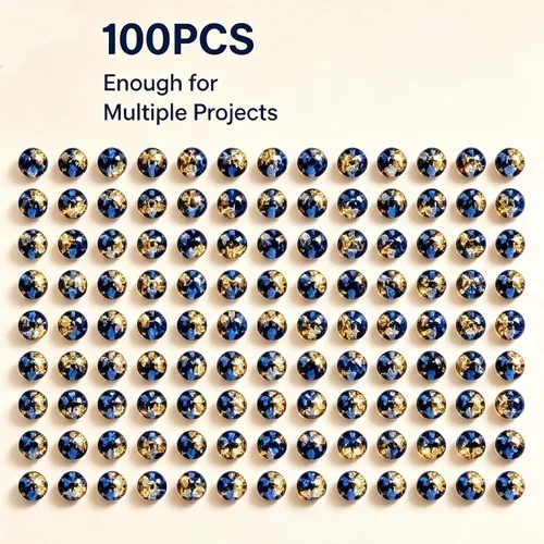 Vista 4 de 100 cuentas de cristal de 0.315 pulgadas, cuentas redondas para hacer joyas