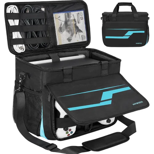Vista 8 de Travel Carrying Case Compatible with Xbox Series XS, Portable Storage Game Bag with Extra Console Protection Padded Strap, Multiple Pockets for