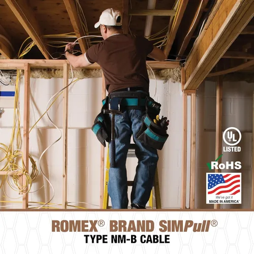 Vista 5 de Southwire Romex SIMpull™ 25 ft. 12/2 Solid CU NM-B W/G Wire, 28828221 (Pack of 10)