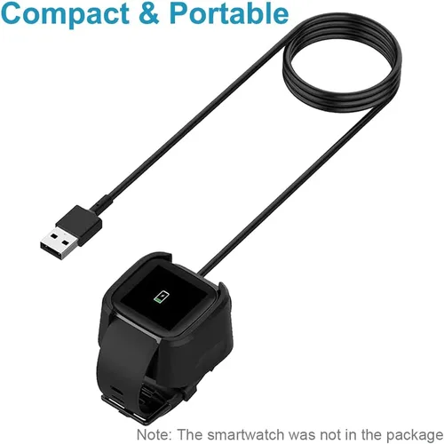 Vista 5 de Cargador para Fitbit Versa 2, cable de soporte de carga USB de repuesto para reloj inteligente Fitbit Versa 2
