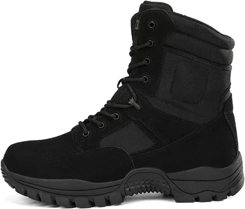 Vista 2 de Kervaky Botas tácticas militares para hombre, botas de trabajo, botas de combate, botas de desierto, botas de senderismo, botas de cuero, botas