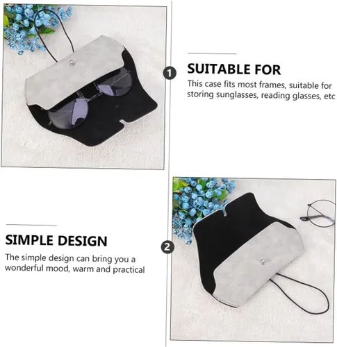 Vista 8 de BESTYASH Estuche portátil para gafas de sol, 2 piezas, caja de gafas de cuero, resistente a arañazos