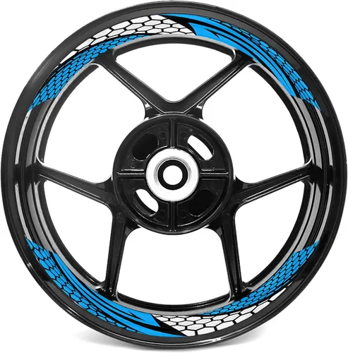 Vista 2 de MC MOTOPARTS Calcomanías para llantas de 17 pulgadas compatibles con CB1100RS VFR800 X F CB 300R 125R CB1300 (azul aguamarina)