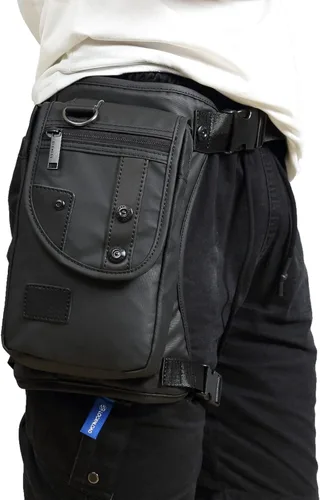 Vista 2 de Fekesu Oxford bolsa de pierna para hombres motocicleta equitación mujeres Fanny Pack al aire libre viaje pesca senderismo ciclismo cadera bolsas