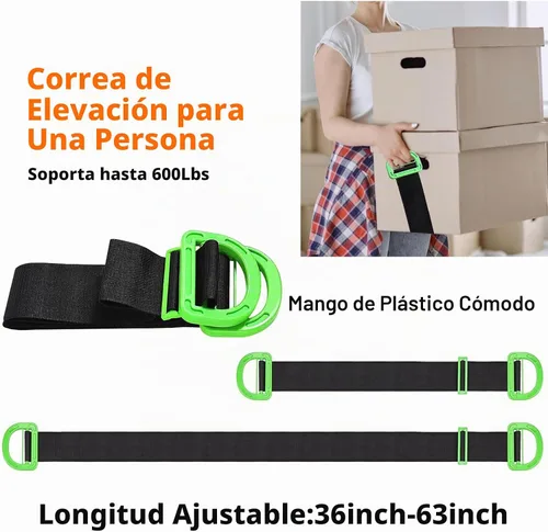 Vista 6 de Correas para mover muebles con hebilla en el pecho, sistema de elevación y movimiento para 2 personas, correa de hombro ajustable para transportar
