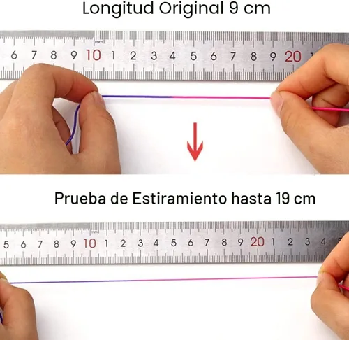 Vista 3 de 1mm Cuerda elástica para pulseras, Cordón elástico arcoíris resistente para hacer joyas, collares, cuentas y manualidades