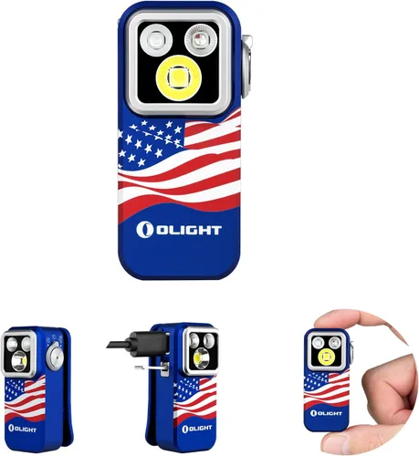 Vista 12 de OLIGHT Oclip Pro S EDC Linterna con clip, 600 lúmenes tipo C recargable con LED blanco, UV y RGB, luces de flash magnéticas para trabajo