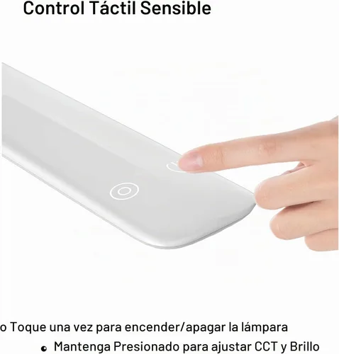 Vista 5 de Lámpara de escritorio LED con abrazadera, lámparas de cuello de cisne de 10 W, control táctil, lámpara de abrazadera de brazo oscilante, lámpara
