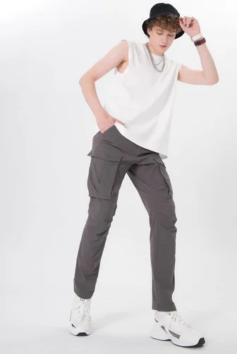 Vista 7 de Plaid&Plain Pantalones cargo ajustados con rodillas articuladas para hombre