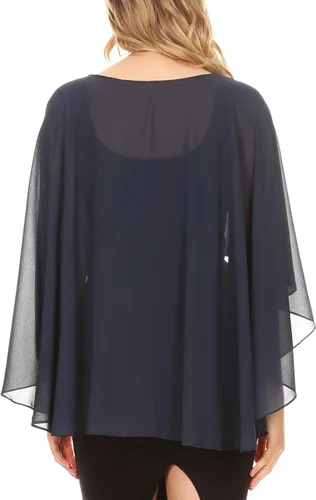 Vista 2 de Sakkas Anya - Capa de gasa suave para mujer, para boda, dama de honor, novia, bolero