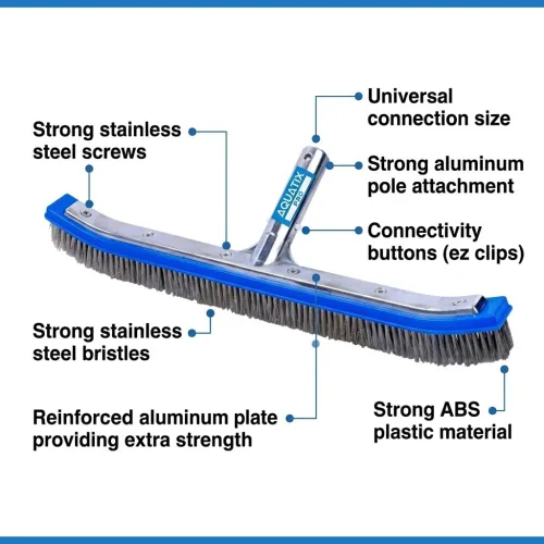 Vista 3 de Aquatix Pro Cabezal de cepillo de piscina, 18" resistente para limpiar