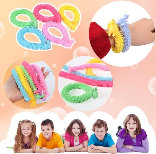 Vista 4 de Paquete de 18 juguetes elásticos para ansiedad, cuerda sensorial mejorada, cuerdas elásticas coloridas para niños, adultos, autismo, alivio