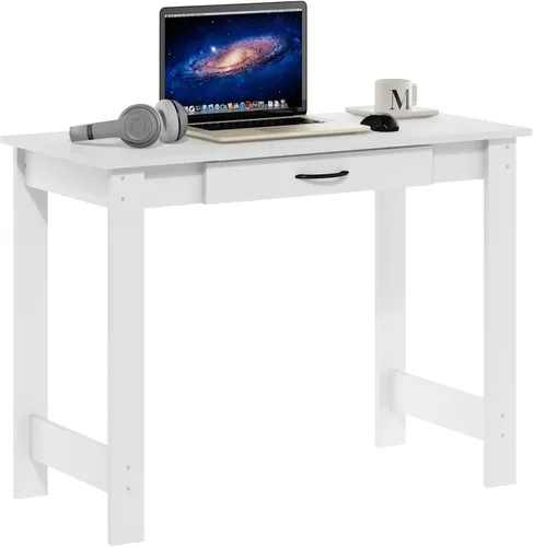 Vista 25 de Furinno Simplistic - Escritorio de 32 pulgadas de ancho, escritorio para Pino ámbar