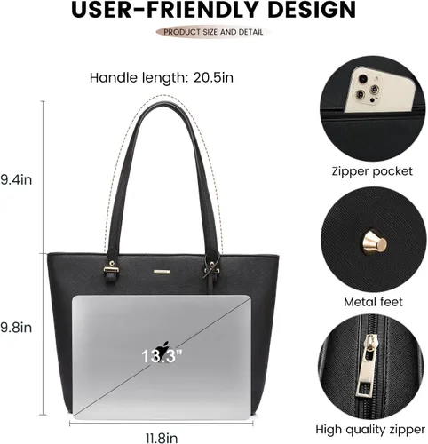Vista 5 de LOVEVOOK Bolso de mano para mujer, bolso de hombro con asa superior, con bolsillo externo
