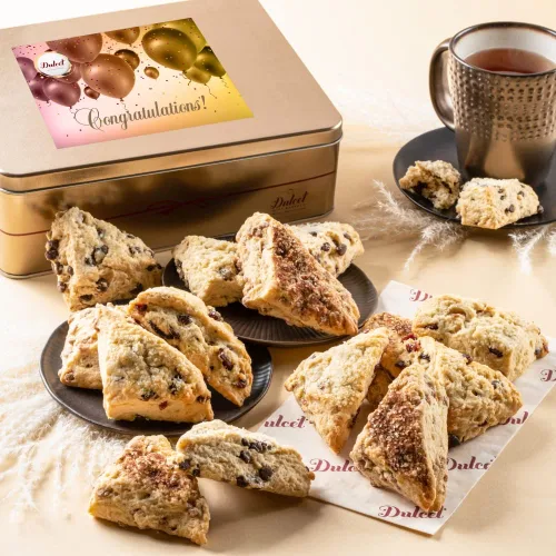 Vista 14 de Dulcet Gift Baskets Artesano Scone - Lata de regalo para el día del padre, pasteles gourmet para papá, abuelo, novio o compañero de trabajo.