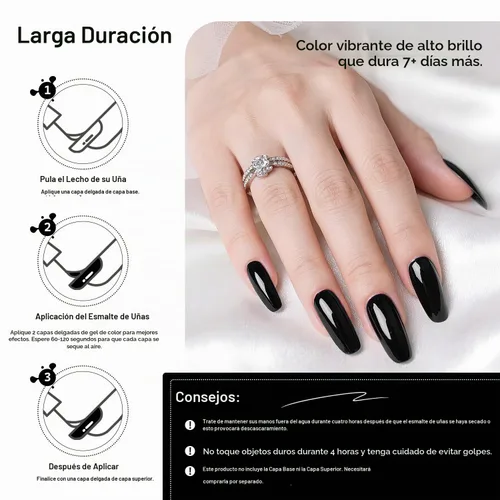 Vista 6 de OpenLive 16.5ml Esmalte de uñas negro de gran volumen de secado rápido, esmalte de uñas de color de secado rápido y larga duración para arte de uñas