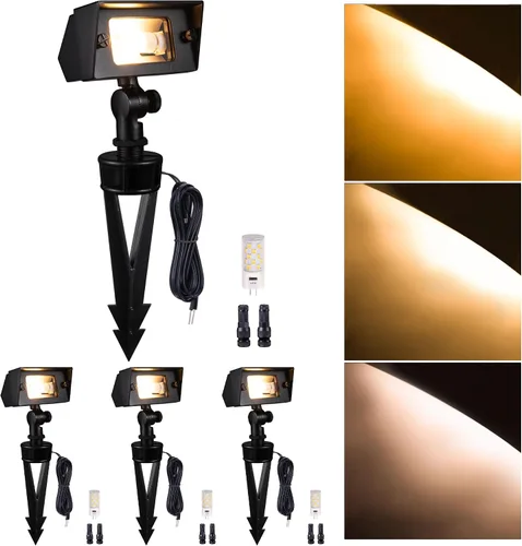 Vista 39 de Gardenreet Luz de Inundación de Latón Sólido - Iluminación de Lavado de Pared LED de Bajo Voltaje para Paisaje 12V, Impermeable IP65 para Exterior