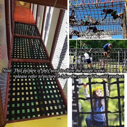 Vista 6 de Red ninja para niños, escalador de carga para adultos, escalera de casa de árbol al aire libre, patio de juegos interior, escalera de gimnasio