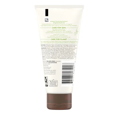 Vista 5 de Aveeno Exfoliante Facial Diario Positivamente Radiante Iluminador de la Piel, Extracto de Soja Rico en Humedad, ayuda a mejorar el tono y la textura