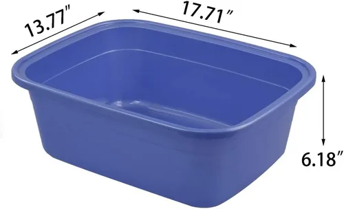 Vista 2 de Sartenes grandes de plástico de 18 cuartos de galón, lavabo, juego de 3