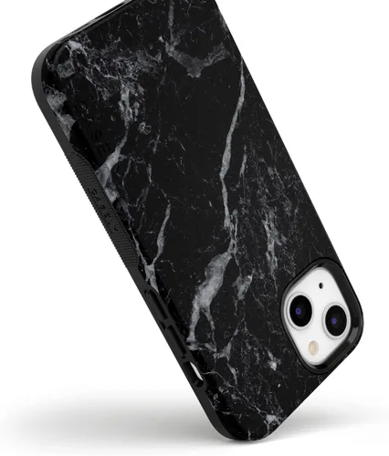 Vista 5 de Casely Funda para iPhone 13 mármol negro perla Diseño protector audaz Compatible con MagSafe