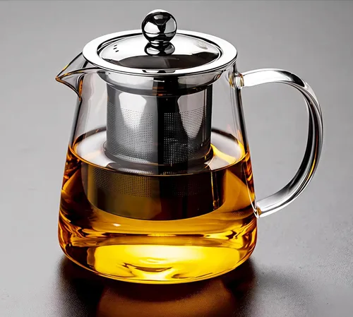 Vista 9 de Tetera de Vidrio de Tamaño Mini Tetera de Té - con Infusor Extraíble de Acero Inoxidable para Té Floreciente y Té de Hojas Sueltas, Apta