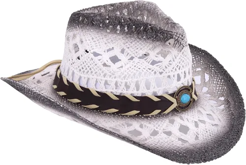 Vista 3 de Sombreros de vaquero retro de Rodeo Wild Western para hombre y mujer, estilo toro