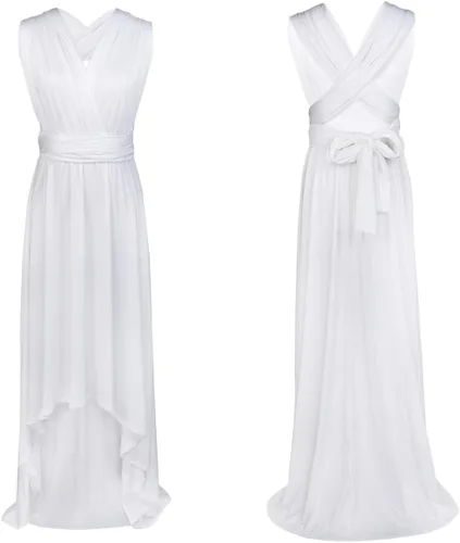 Vista 3 de OwlFay Vestido de fiesta de cóctel de alta baja y baja convertible, para mujer