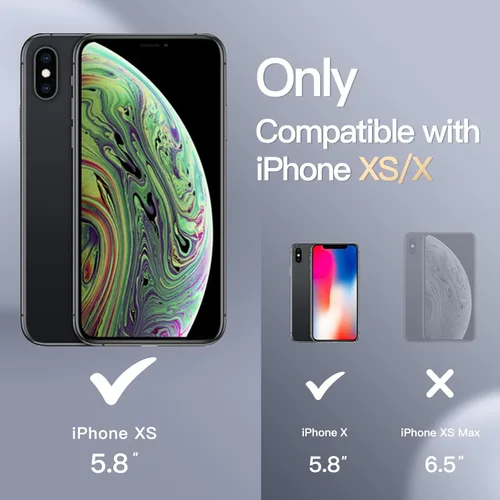 Vista 2 de JETech Funda de silicona para iPhone X, iPhone Xs, 5.8 pulgadas, suave al tacto, funda protectora de cuerpo completo, a prueba de golpes con forro