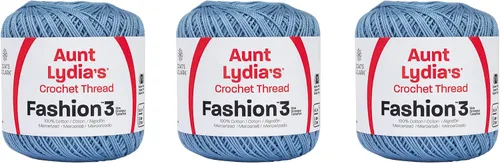 Vista 20 de Aunt Lydia Classic Crochet - 3 unidades de 350y/1,049.9 ft - Natural Tamaño 10 3 capas 100% algodón mercerizado hilo de ganchillo para tapetes
