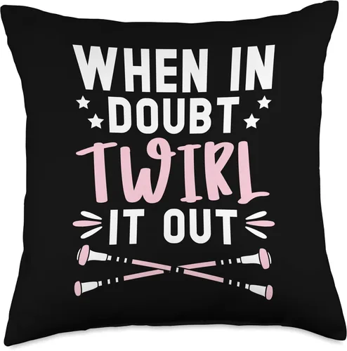 Vista 4 de When In Doubt Twirl It Baton Twirler Baton - Almohada giratoria