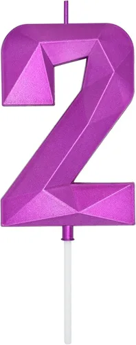 Vista 57 de DERVENTA Vela Grande de Cumpleaños Número 3D Verde Luminoso de 3.7 Pulgadas Celebración de Fiesta Aniversario Decoración Adorno para Pastel 1 Pieza