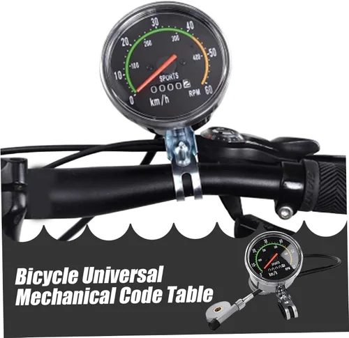 Vista 4 de Cuentakilómetros y velocímetro, Km/H RMP impermeable Mini Bike Speedometer, estilo de la vieja escuela, computadora de ciclismo con cable