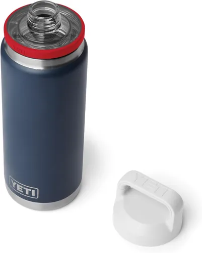 Vista 16 de YETI Rambler - Botella de acero inoxidable, hermética, con aislamiento al vacío y tapa chug, 26 onzas, color amarillo alpino Alpine Amarillo