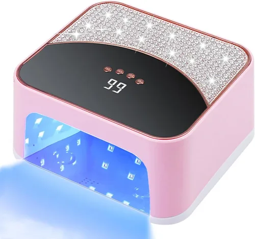 Vista 9 de Lámpara de uñas LED UV de 268 W, gel para esmalte de uñas, secadora UV con 4 temporizadores, 45 cuentas de lámpara y sensor automático, herramientas