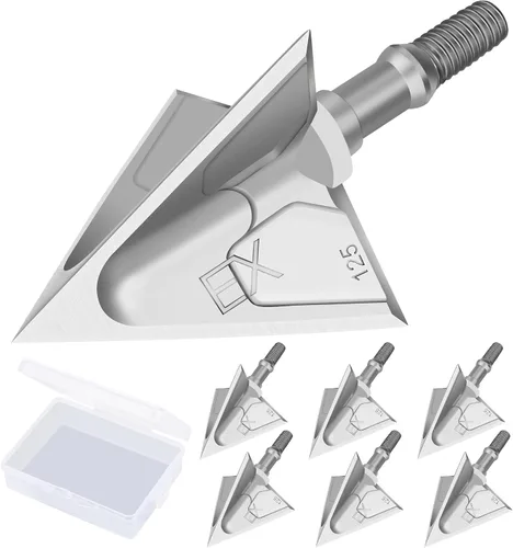 Vista 9 de Hunting Broadheads with 3 Fixed Blade 100 Grain Screw-in Archery Broadheads Compatible with Crossbows,Recurve and Compound Bows